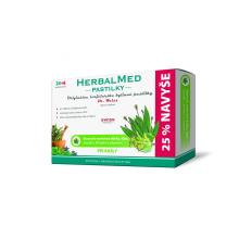 HerbalMed pastilky – skor., mat.dúš.,lipa,extrakt z 20 bylín a vit.C 24+6 past.