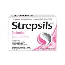 STREPSILS Strawberry without sugar 24 lozenges