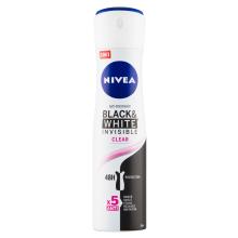 NIVEA Black &amp; White Invisible Clear Sprej antiperspirant, 150 ml