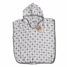XKKO BMB Little Stars Bamboo poncho, silver, large. 1, 1-2 years