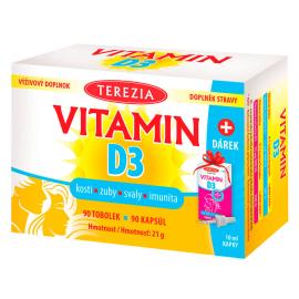 TEREZIA Vitamin D3 1000 IU 90 tob. + GIFT TEREZIA Vitamin D3 400 IU drops 10 ml