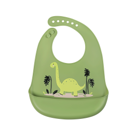 SIMED Silicone bib with pocket, dinosaur