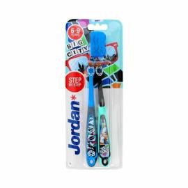 Jordan Step 3 Children's toothbrush 6-9 years, big city set, 2 pcs