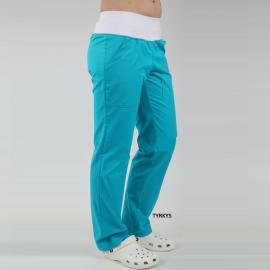 Primastyle Women's medical pants ZOJA with elastic waist, turquoise, size 34