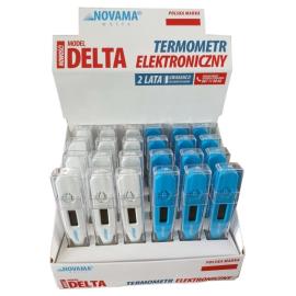 NOVAMA White Delta Digital thermometer with measurement in 60 seconds, 24 pcs with display