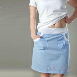 Primastyle Women's medical skirt MARCELA with elastic waist, light blue, size XXXL