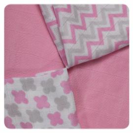 XKKO Bamboo napkins 30x30 Scandinavian Baby Pink MIX (9 pcs)