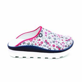 Carine LUX SABO, Professional medical shoes with perforation NT 052, red flowers, size 40