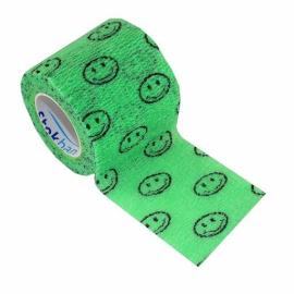 StokBan Self-adhesive bandage 5x450cm, green with emoji