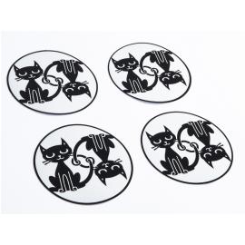 Pogu Reflective stickers for stroller wheels, Cats, set - 4 pcs