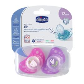 Chicco PHYSIO AIR silicone pacifier, pink, 12m+, 2 pcs