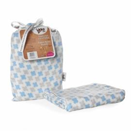 XKKO BMB swaddle - towel, 120x120 - Scandinavian Baby Blue Cross