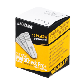 NOVAMA MULTICHECK PRO +, Testovacie prúžky na cholesterol, 10ks