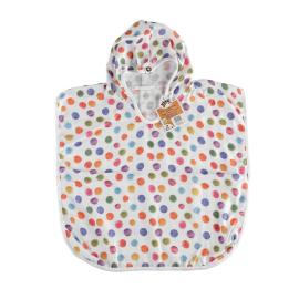 XKKO BMB Digi - Watercolor Polka Dots, Bamboo poncho, size 1, 1-2 years