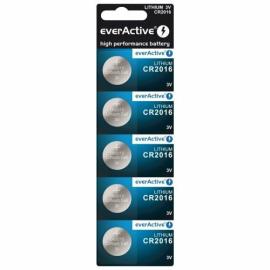 everActive CR2016, Button alkaline lithium batteries 3V, 5 pcs