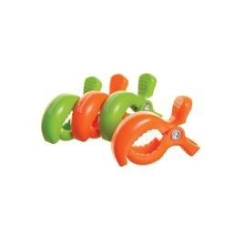 Dreambaby Stroller clips, 4 pcs, green/orange