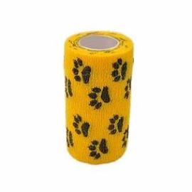 StokBan Self-adhesive bandage 10x450cm, yellow with paws