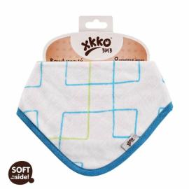 XKKO BMB  Squares&amp;Circles - Slintáčik/Šatka, Cyan Squares (1ks)