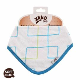 XKKO BMB Squares&Circles - Bib/Scarf, Cyan Squares (1pc)