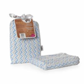 XKKO BMB swaddle - towel, 120x120 - Scandinavian Baby Blue Chevron