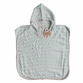 XKKO BMB Scandinavian Chevron Bamboo poncho, mint, large. 2, 2-3 years