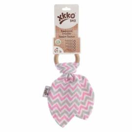 XKKO BMB Leaf Teether - Chevron Baby Pink