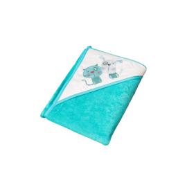 Tega Baby TEGA BABY Towel with hood Dog and cat 100x100cm 100% cotton blue