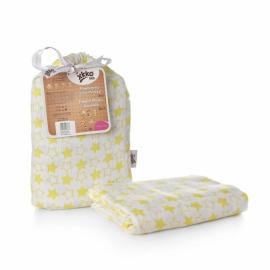 XKKO BMB wrap - towel, 120x120 - Little Stars Lemon