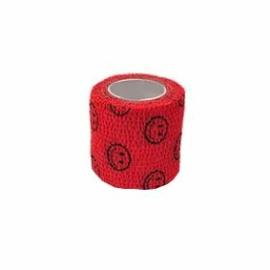 StokBan Self-adhesive bandage 5x450cm, red with emoji