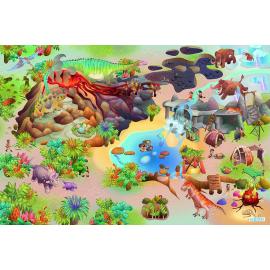 Marko Latex mat with 3D effect - Dinosaur Park, 100x150