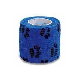 StokBan Self-adhesive bandage 5x450cm, blue with paws