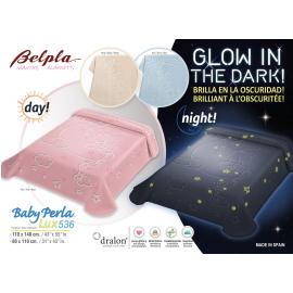 Belpla Baby perla gold deka, 536, 80x110, svietiaca, béžová