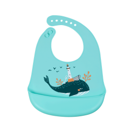 SIMED Silicone bib with pocket, whale