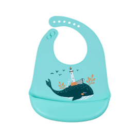 SIMED Silicone bib with pocket, Whale