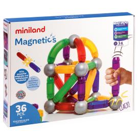 Miniland Magnetics, Magnetic construction set, 36-piece set, 3-6 years,
