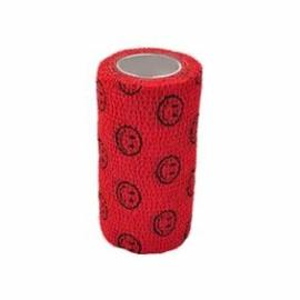 StokBan Self-adhesive bandage 10x450cm, red with emoji