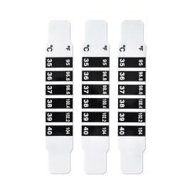 NOVAMA BIELY LCD Čelový páskový teplomer - sada 25 x 3 ks.