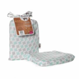 XKKO BMB swaddle - towel, 120x120 - Scandinavian Baby Mint Cross