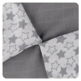 XKKO Bamboo napkins 30x30 - Little Stars Silver Mix (9 pcs)