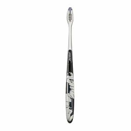 Jordan Individual Reach Colored Toothbrush, Black with Spots, Medium