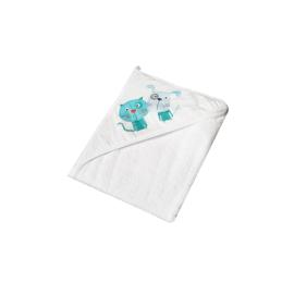 Tega Baby TEGA BABY Towel with hood Dog and cat 100x100cm 100% cotton white