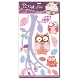 Marko Wall decorations, Owls, pink