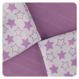 XKKO Bambusové obrúsky 30x30 - Little Stars Lilac Mix (9ks)