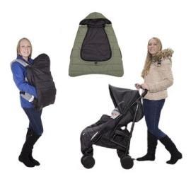 CuddleCo Comfi-Cape, pram/car seat/carrier 3 in 1, 25x12cm, black/khaki