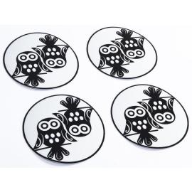 Pogu Reflective stickers for stroller wheels, Owls, set - 4 pcs