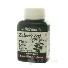 MedPharma ZELENÝ ČAJ 200 MG + Vit. E + Se + Zn