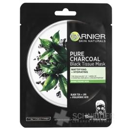 GARNIER Skin Black Mask PURE CHARCOAL Black tea