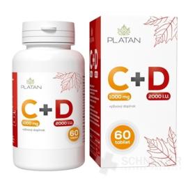 PLATAN Vitamín C 1000 mg + D 2000 I.U.