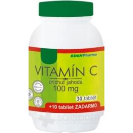 EDENPharma VITAMÍN C 100 mg príchuť jahoda