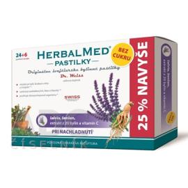 HerbalMed lozenges without sugar - sage, ginseng, extract of 20 herbs and vit.C 24 + 6 pastes.